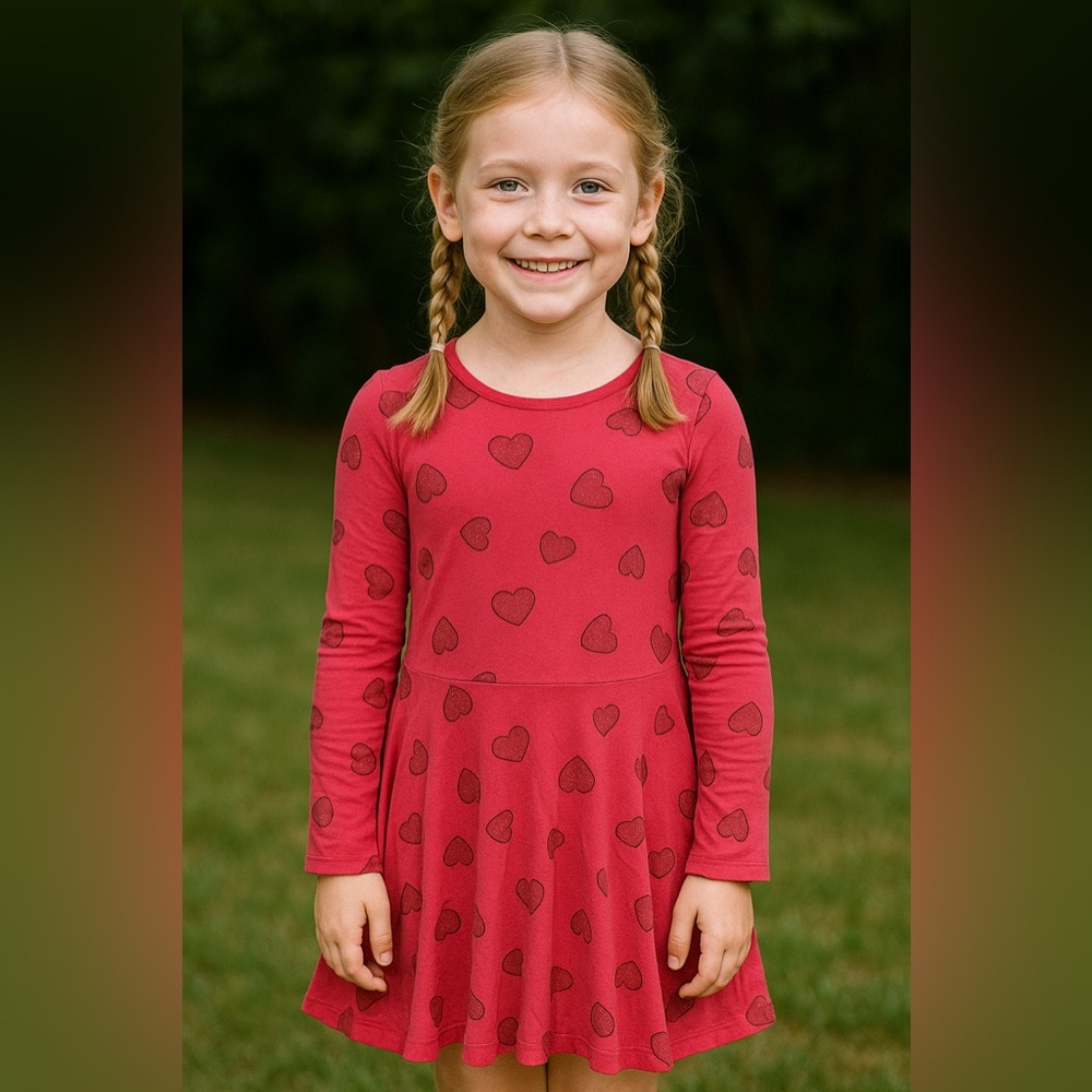 H&M Pink Dress with Heart Patterns